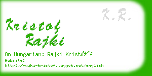 kristof rajki business card